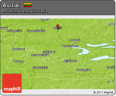 Physical Panoramic Map of Aviliai
