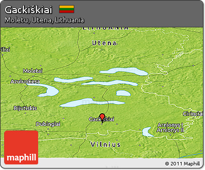 Physical Panoramic Map of Gackiškiai