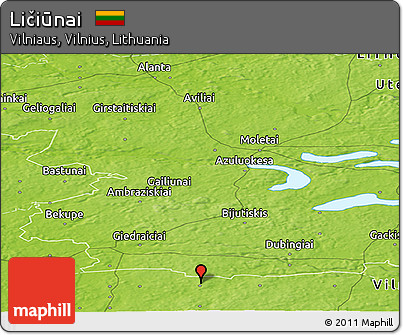 Physical Panoramic Map of Ličiūnai
