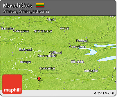 Physical Panoramic Map of Maseliškės