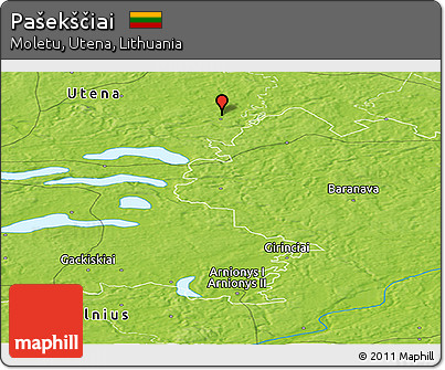 Physical Panoramic Map of Pašekščiai