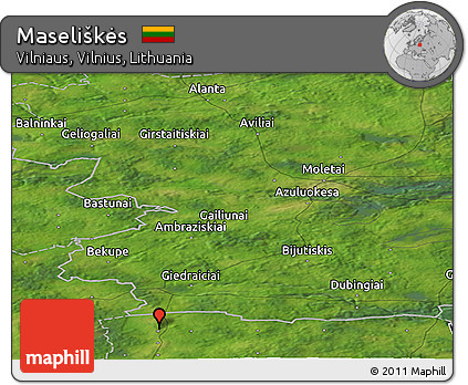Satellite Panoramic Map of Maseliškės