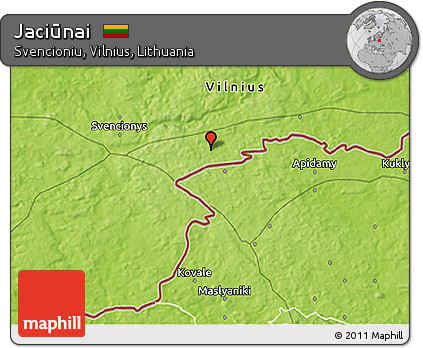 Physical 3D Map of Jaciūnai