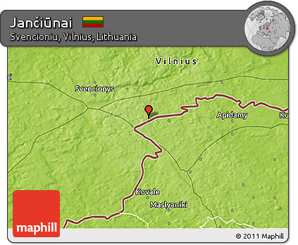 Physical 3D Map of Jančiūnai
