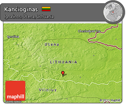 Physical 3D Map of Kančioginas