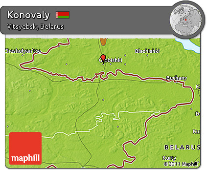 Physical 3D Map of Konovaly