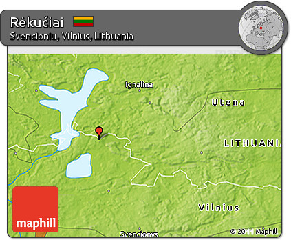 Physical 3D Map of Rėkučiai