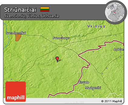 Physical 3D Map of Striūnaičiai