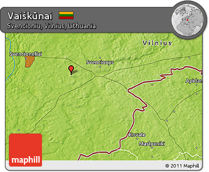 Physical 3D Map of Vaiškūnai