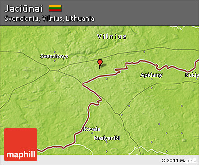 Physical 3D Map of Jaciūnai