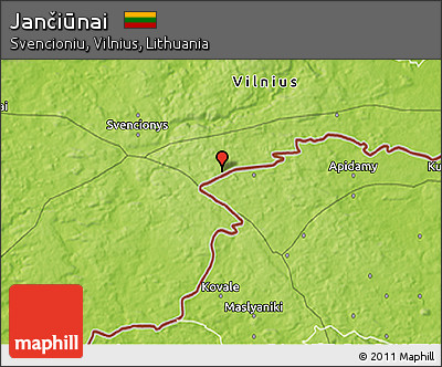 Physical 3D Map of Jančiūnai