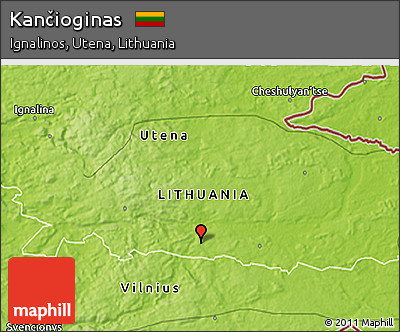 Physical 3D Map of Kančioginas