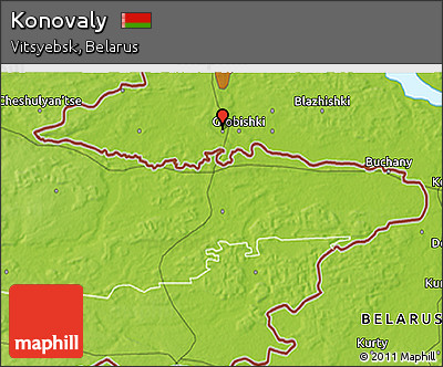 Physical 3D Map of Konovaly