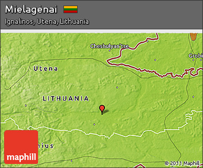 Physical 3D Map of Mielagėnai