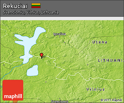 Physical 3D Map of Rėkučiai