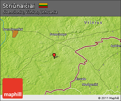 Physical 3D Map of Striūnaičiai
