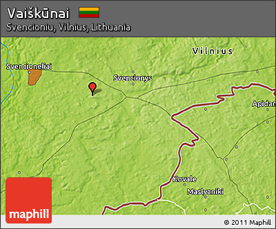 Physical 3D Map of Vaiškūnai