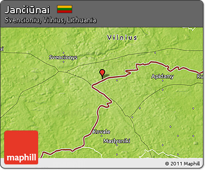 Physical 3D Map of Jančiūnai