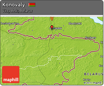 Physical 3D Map of Konovaly
