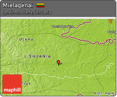 Physical 3D Map of Mielagėnai