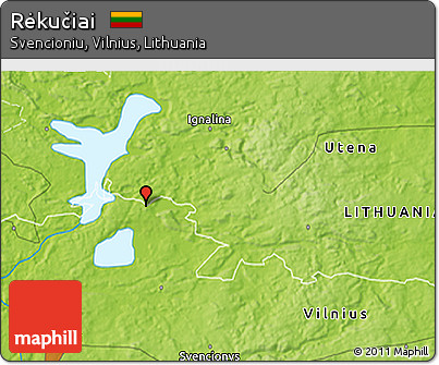 Physical 3D Map of Rėkučiai