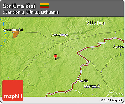 Physical 3D Map of Striūnaičiai