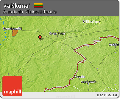 Physical 3D Map of Vaiškūnai