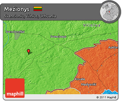 Political 3D Map of Mežionys