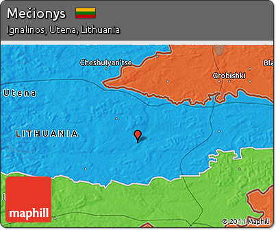 Political 3D Map of Mečionys