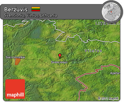 Satellite 3D Map of Beržuvis