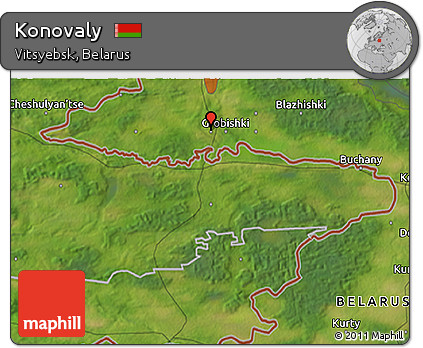 Satellite 3D Map of Konovaly