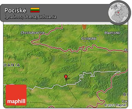 Satellite 3D Map of Pociškė