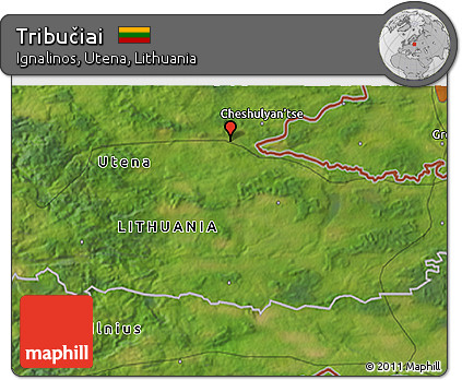 Satellite 3D Map of Tribučiai