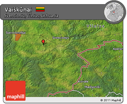 Satellite 3D Map of Vaiškūnai