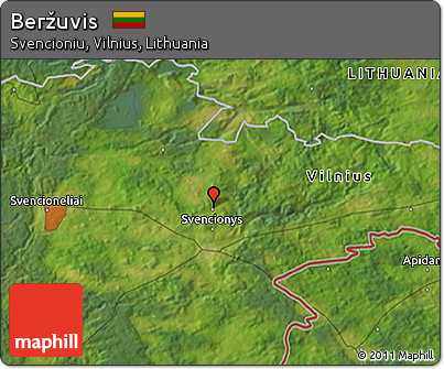 Satellite 3D Map of Beržuvis