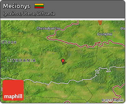 Satellite 3D Map of Mečionys
