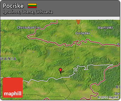 Satellite 3D Map of Pociškė