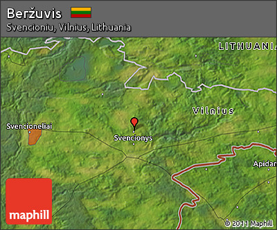 Satellite 3D Map of Beržuvis