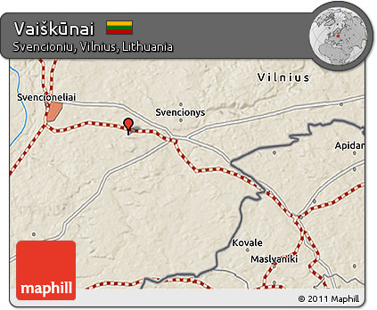 Shaded Relief 3D Map of Vaiškūnai