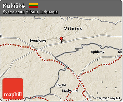 Shaded Relief 3D Map of Kukiškė