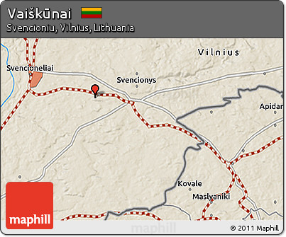 Shaded Relief 3D Map of Vaiškūnai