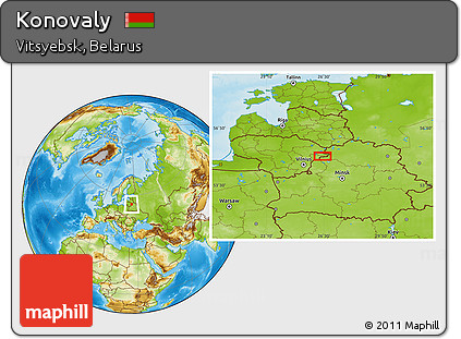 Physical Location Map of Konovaly