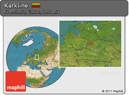 Satellite Location Map of Karklinė