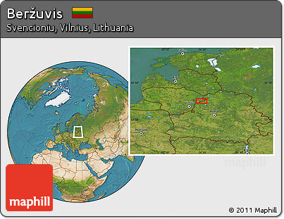 Satellite Location Map of Beržuvis
