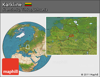 Satellite Location Map of Karklinė