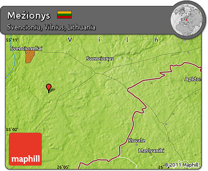 Physical Map of Mežionys