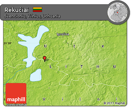 Physical Map of Rėkučiai