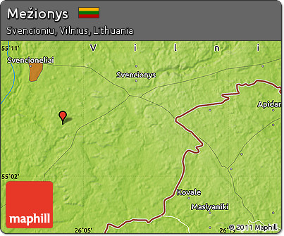 Physical Map of Mežionys