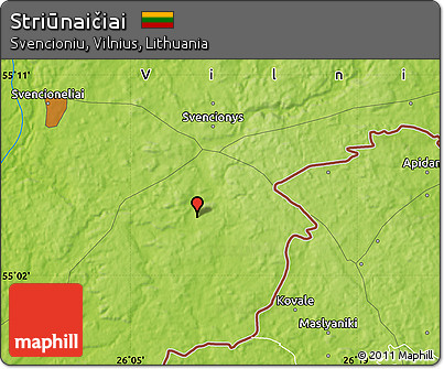 Physical Map of Striūnaičiai