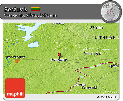 Physical Panoramic Map of Beržuvis